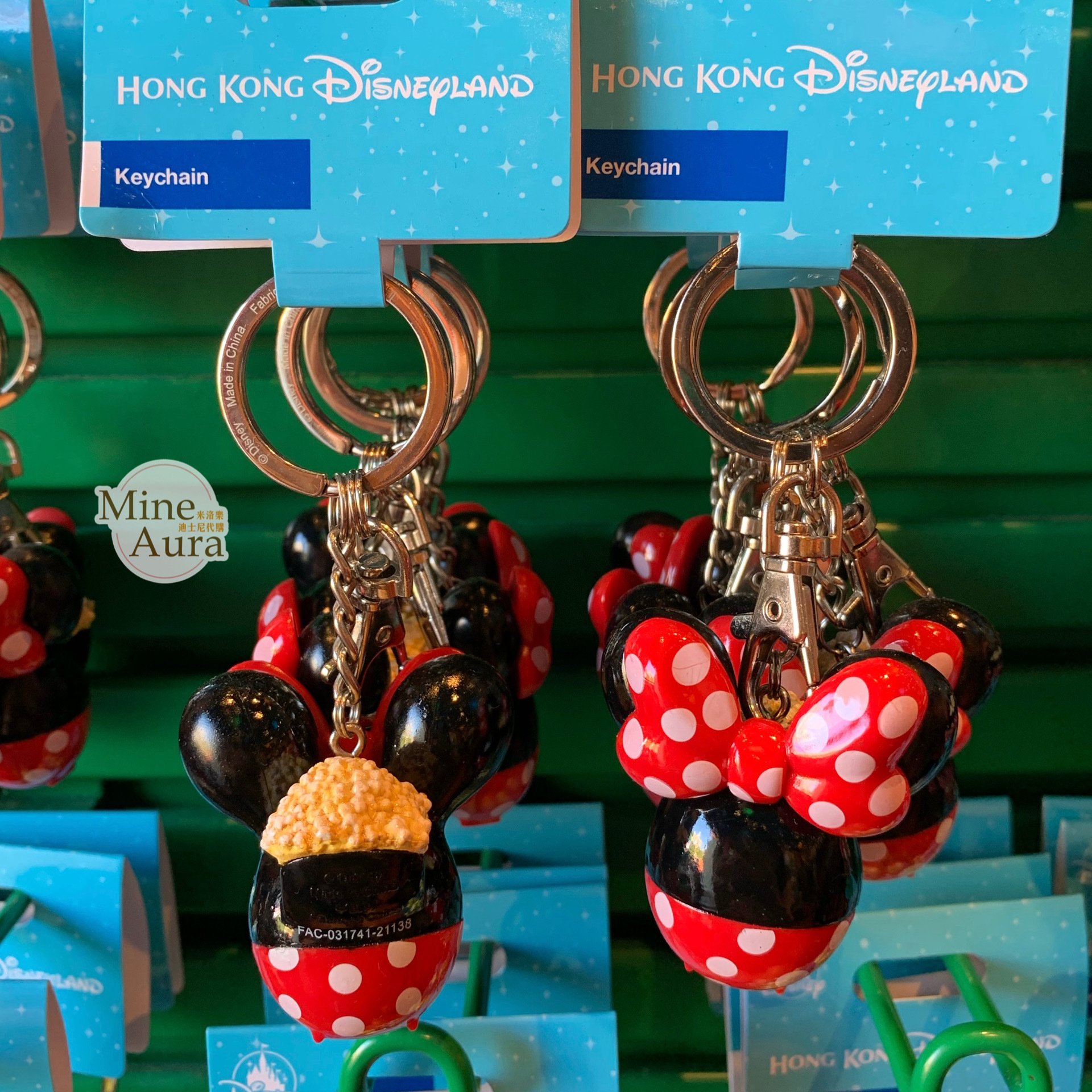 米妮 Minnie 爆米花桶造型 鑰匙圈 吊飾 -香港迪士尼樂園
