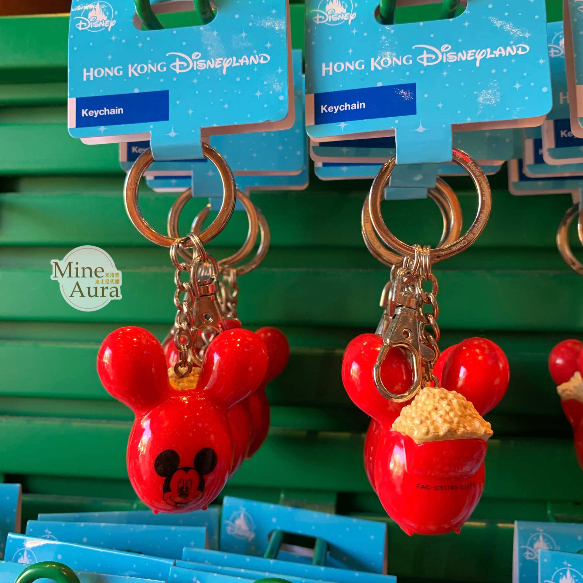米奇 Mickey 紅色 爆米花桶造型 鑰匙圈 吊飾 -香港迪士尼樂園