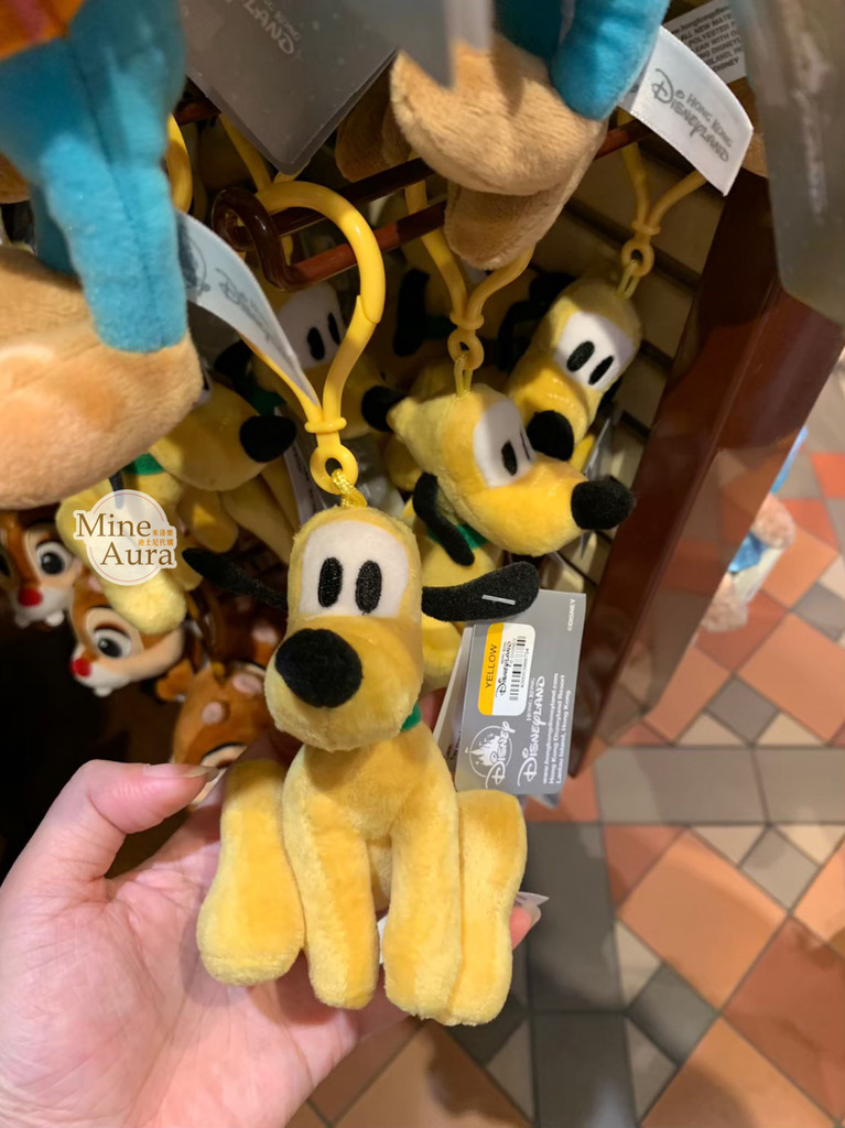 布魯托 Pluto 坐姿 絨毛 鑰匙圈 吊飾 -香港迪士尼樂園