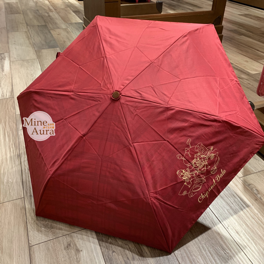 (現貨) 奇奇蒂蒂 Chip 'n Dale 英倫格紋 折疊傘 -香港迪士尼樂園