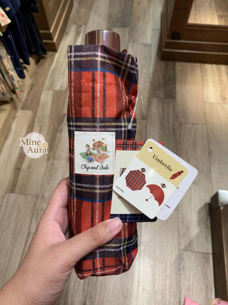 (現貨) 奇奇蒂蒂 Chip 'n Dale 英倫格紋 折疊傘 -香港迪士尼樂園