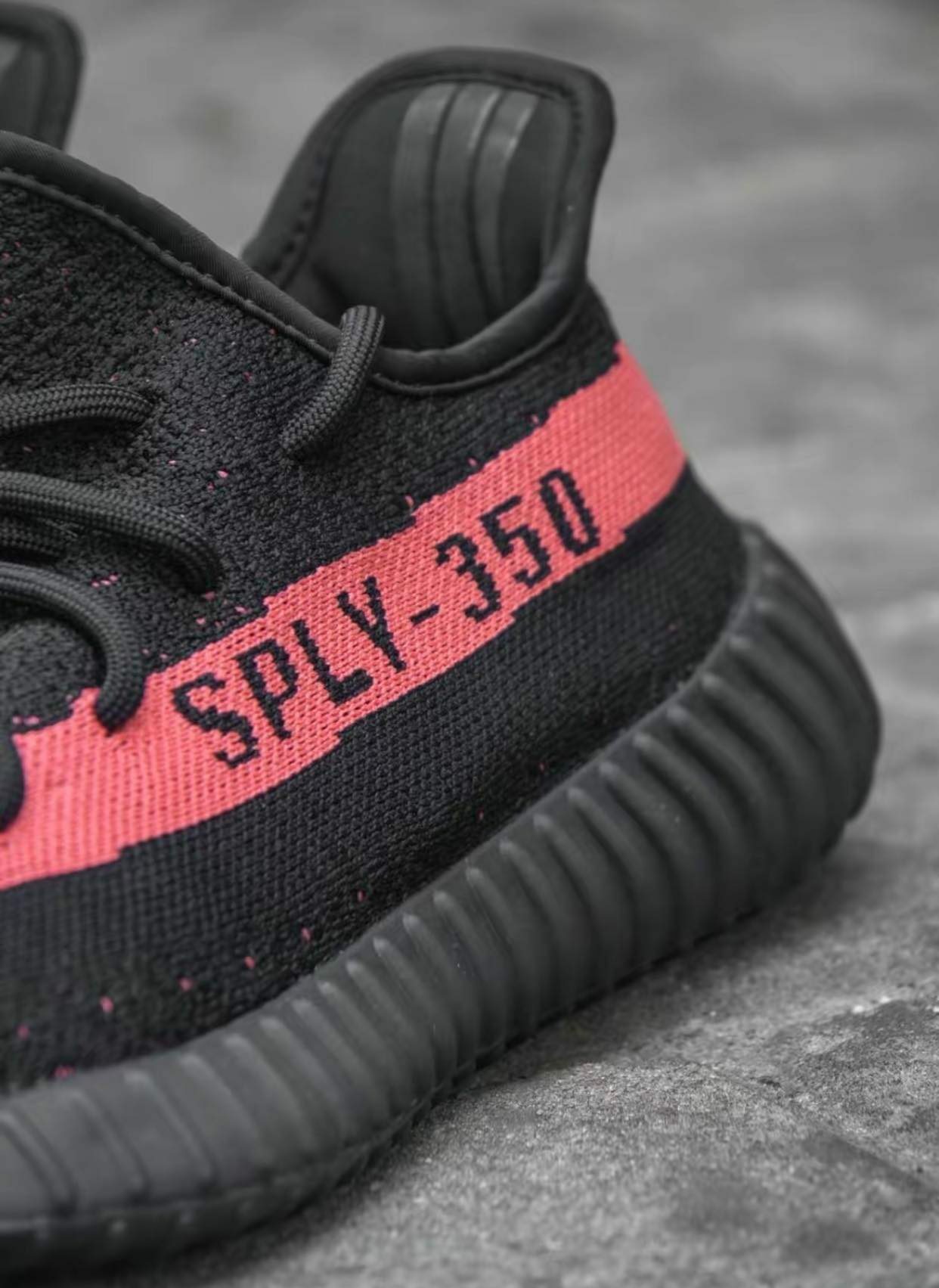 Yeezy 350 black hot sale red v2