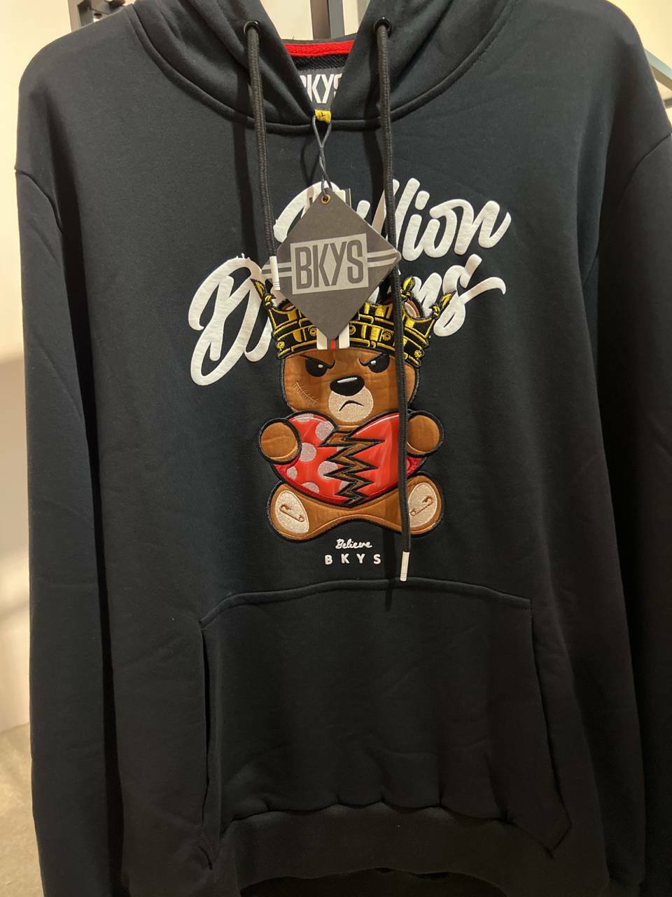 [S] LUCKY CHARM BILLION DREAM BEAR HOODIE,BLACK, H446-BLACK (SLCM16)