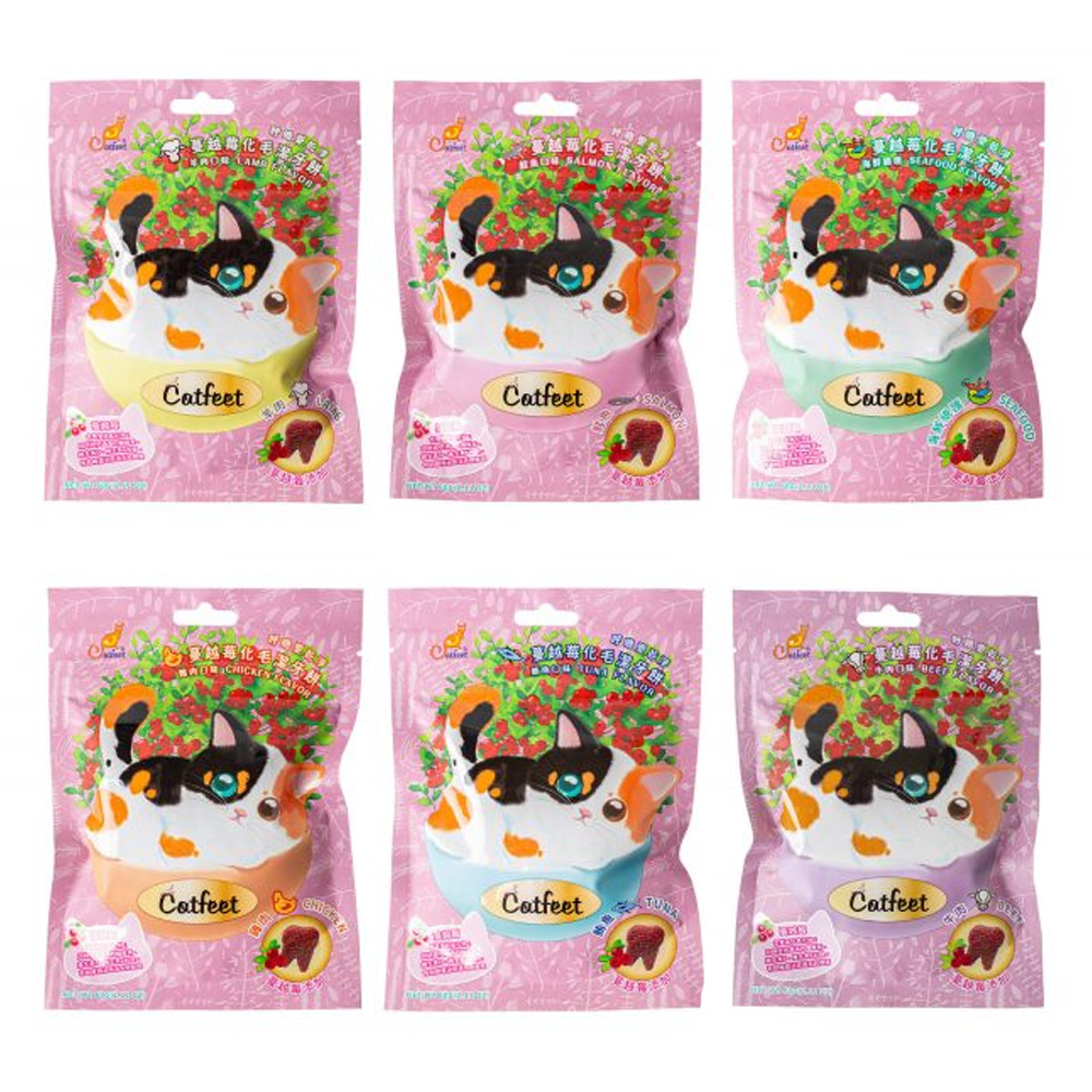 CatFeet 呼嚕愛乾淨 蔓越莓化毛潔牙餅60g 貓零食