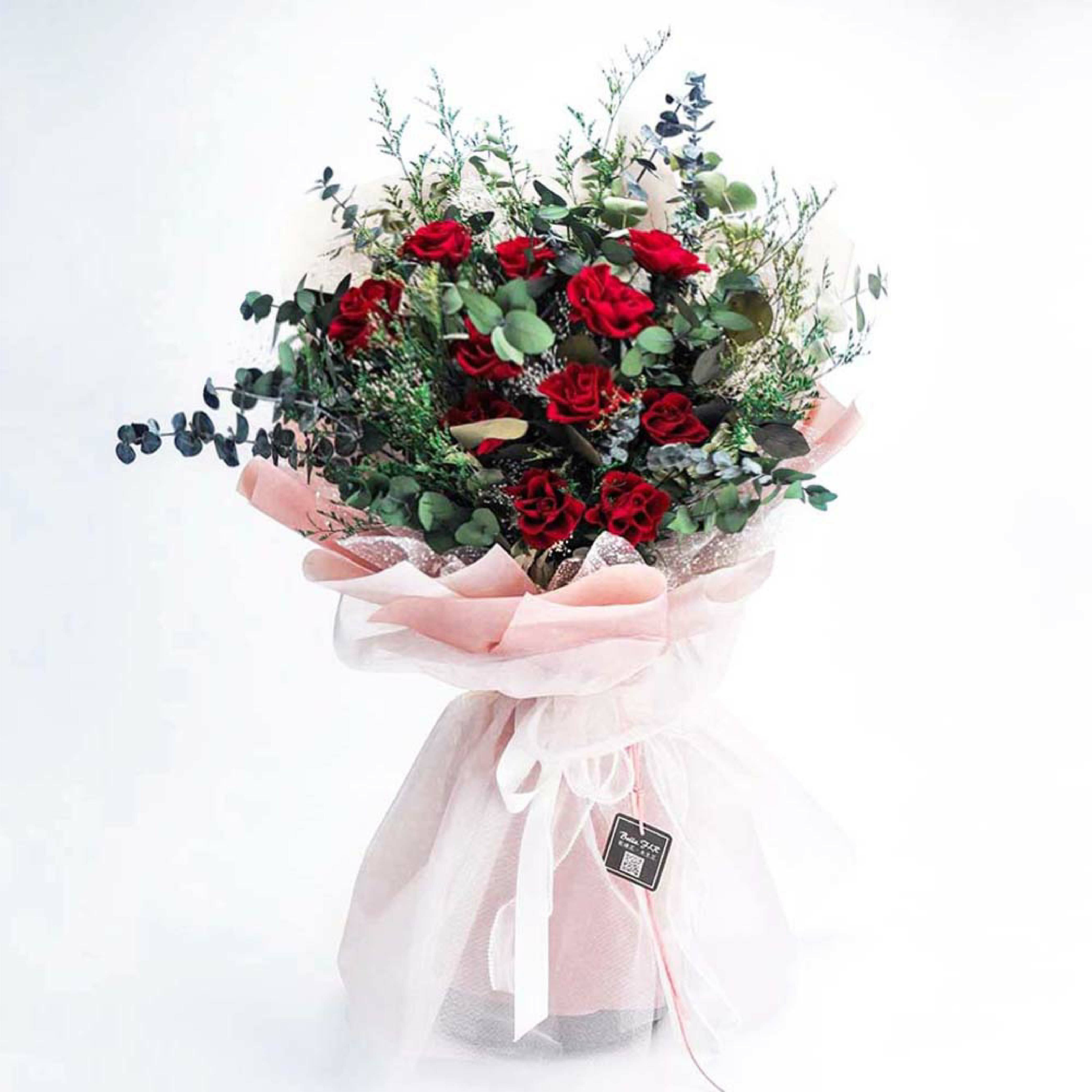 【一心一意屬於你】11朵永生玫瑰花束