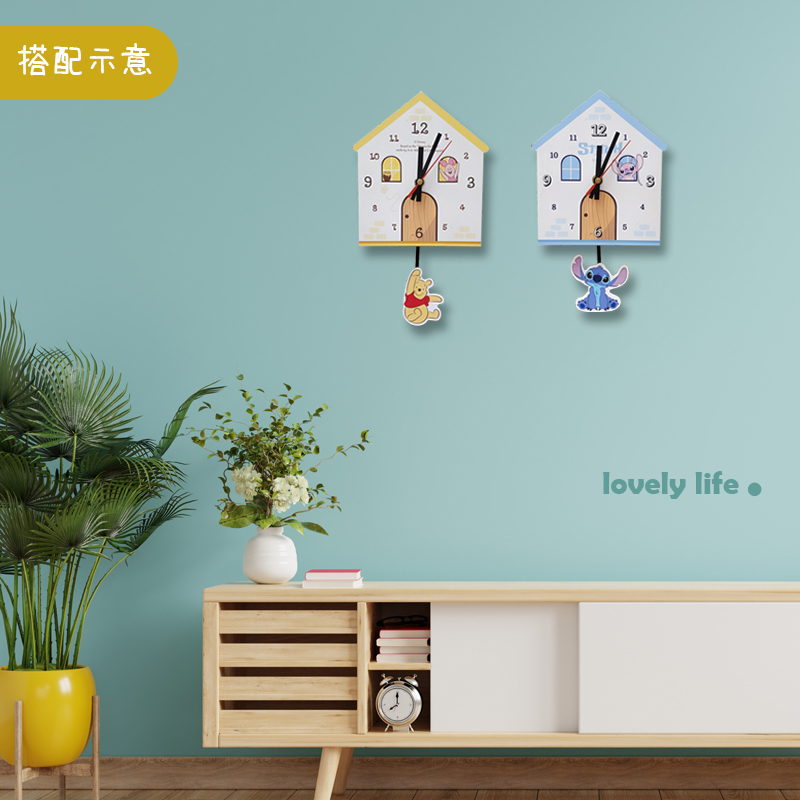迪士尼房屋搖擺掛鐘-史迪奇.維尼