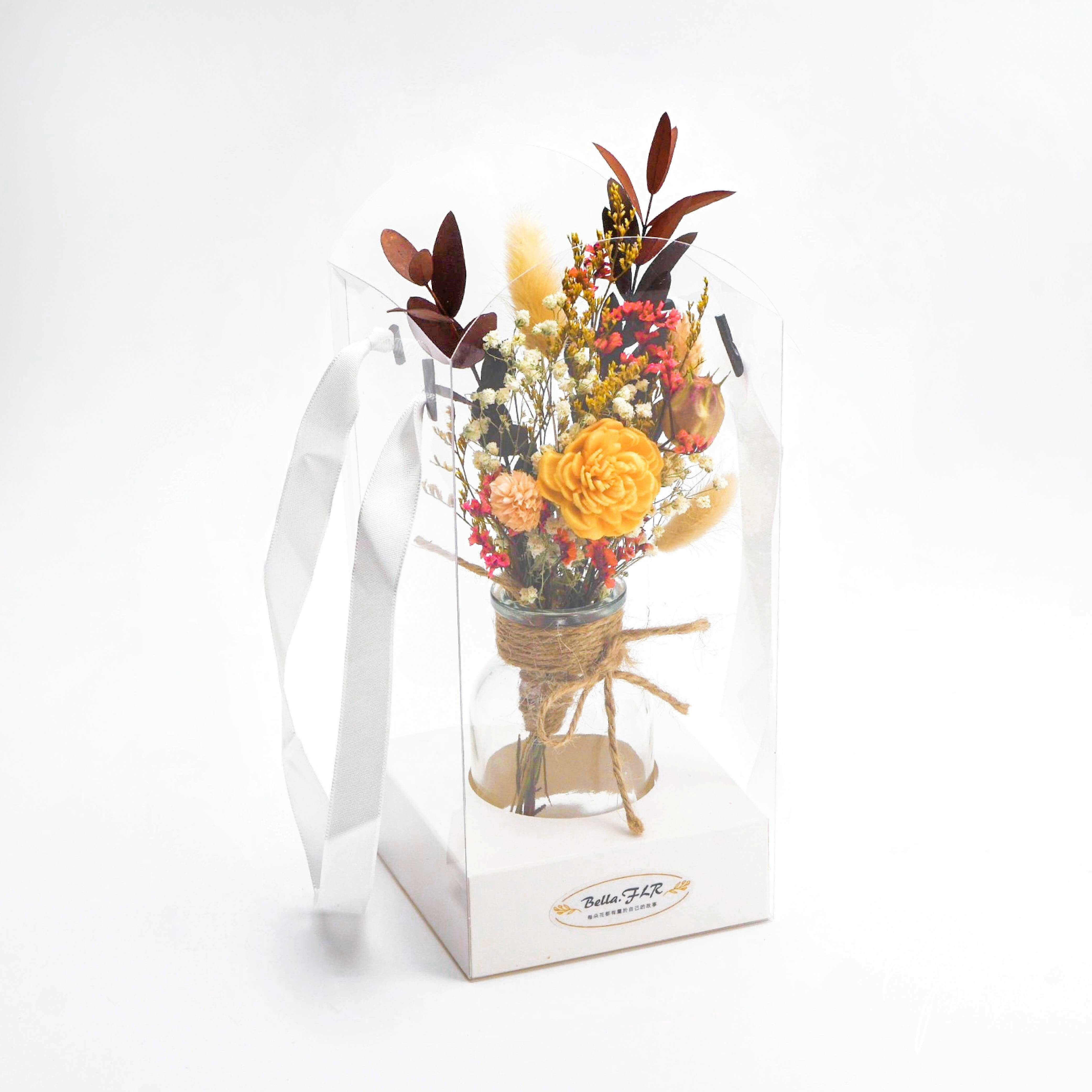 【心想事橙】乾燥花束玻璃瓶提盒