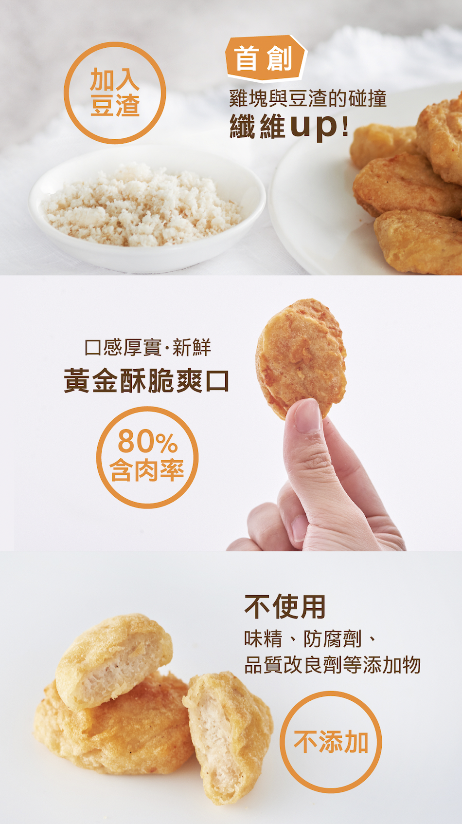 原味時代 輕卡豆渣厚雞塊 (急凍 -18°C) #氣炸/煎焗 #加熱即食 *500g ±10% #加入大豆渣粉