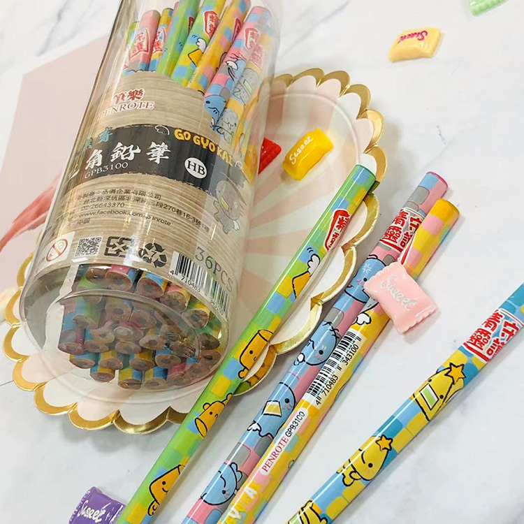 【PENROTE筆樂】守護精靈 粗三角鉛筆（3入/36入筒裝）