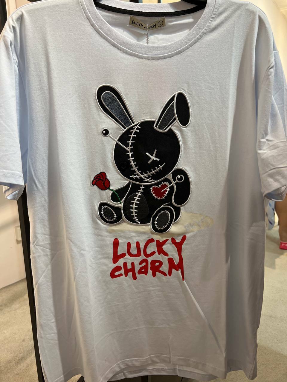 [S] LUCKY CHARM BKYS TSHIRT,WHITE/BLACK, T934-WHITE/BLACK [FINAL SALE] (SLCM19)