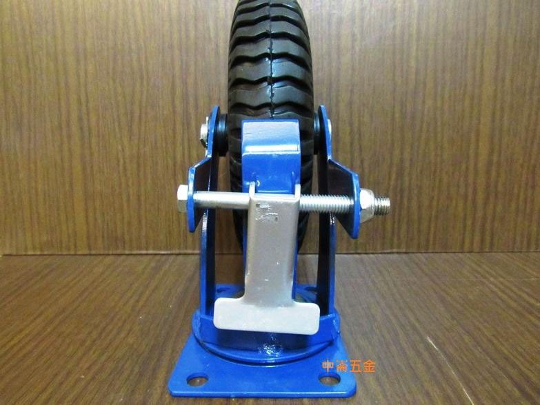 ＊中崙五金【缺貨中】8吋 PU輪 硬輪 萬年輪 免打氣輪（活動式 附座 附煞車） 手推車輪 獨輪車輪 雙軸承設計