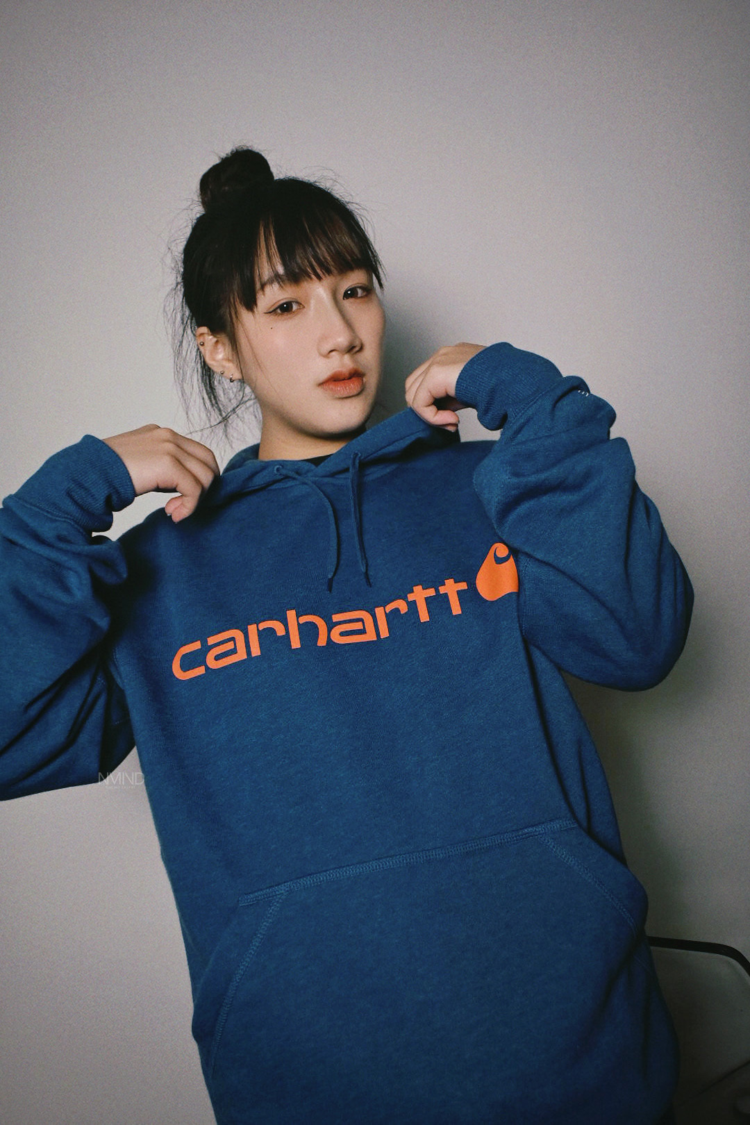 CARHARTT 美線基本字體帽T 土耳其藍