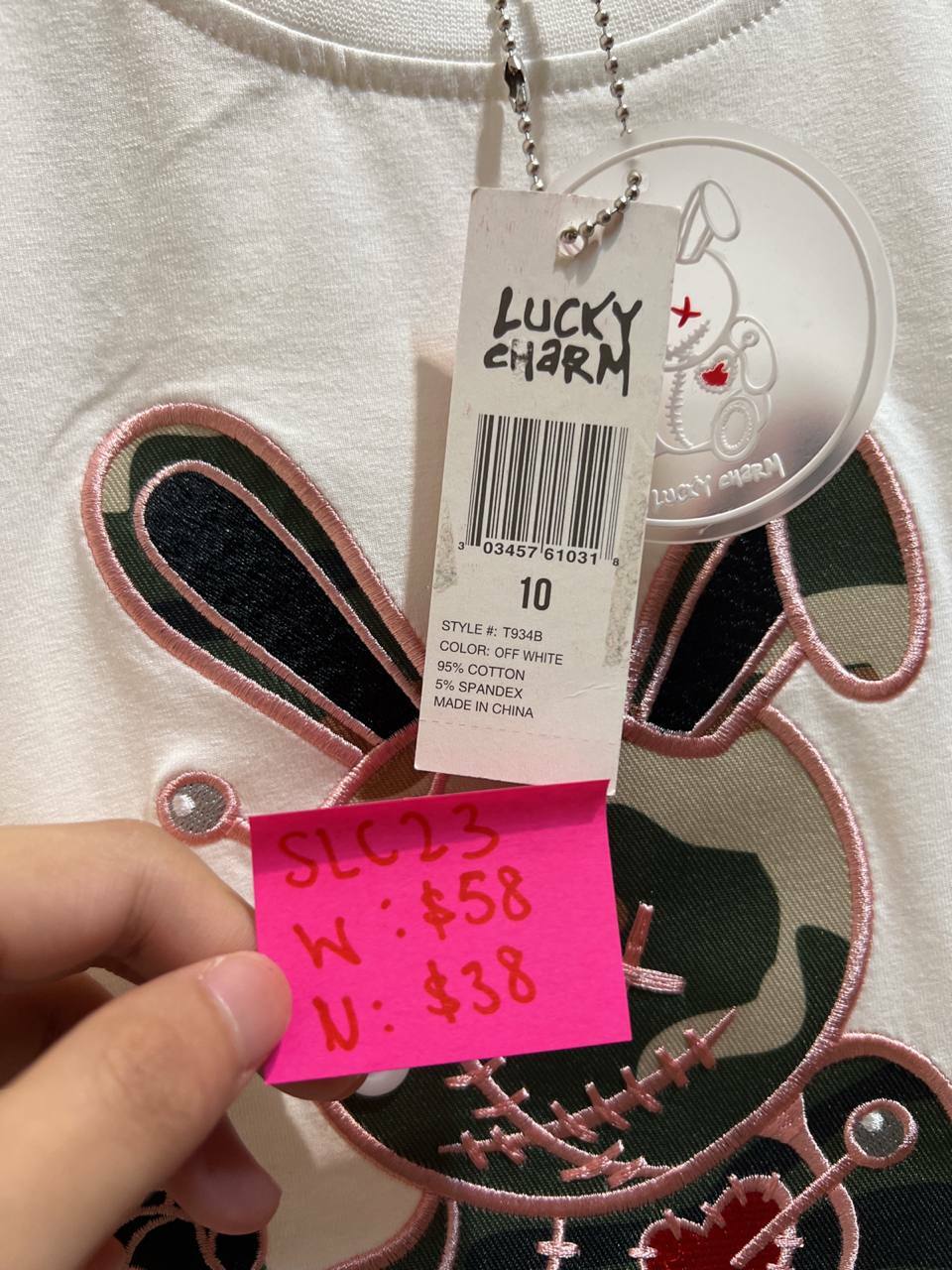 [S] LUCKY CHARM BKYS TSHIRT,OFF WHITE, T934B-OFF WHITE (SLCM23)