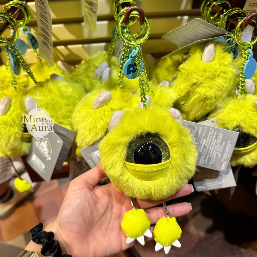 大眼仔 Mike Wazowski 絨毛毛球造型 鑰匙圈 吊飾 怪獸電力公司 Monsters, Inc. -香港迪士尼樂園
