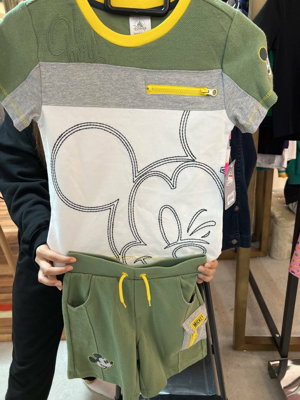 [S] DISNEY MICKEY OLIVE SET,5/6 YO, 458152518155 [FINAL SALE] (SY29)