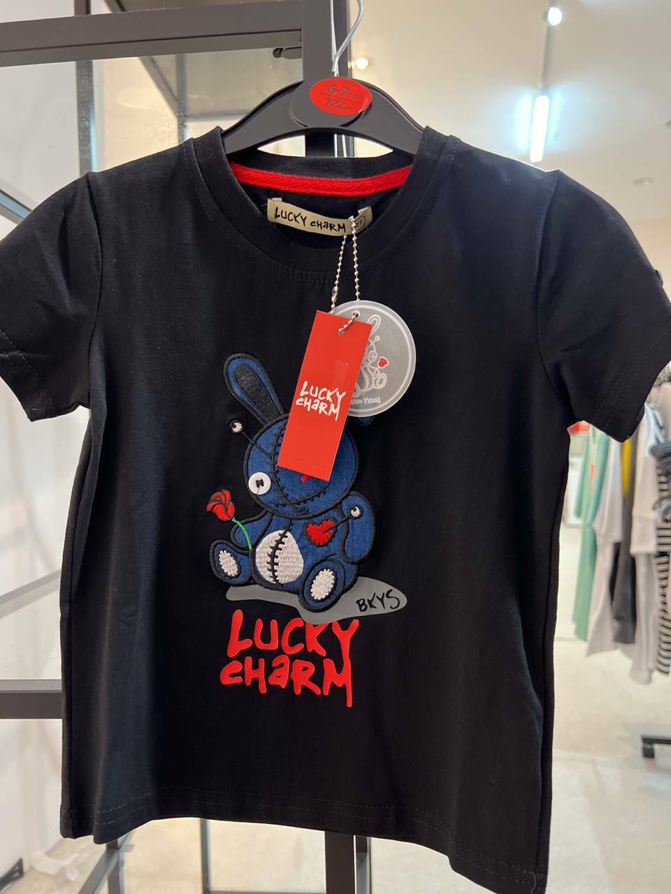 [S] LUCKY CHARM BLACK KEYS BOYS TEE,BLACK/DENIM, T934T-BLACK/DENIM [FINAL SALE] (SLCM33)