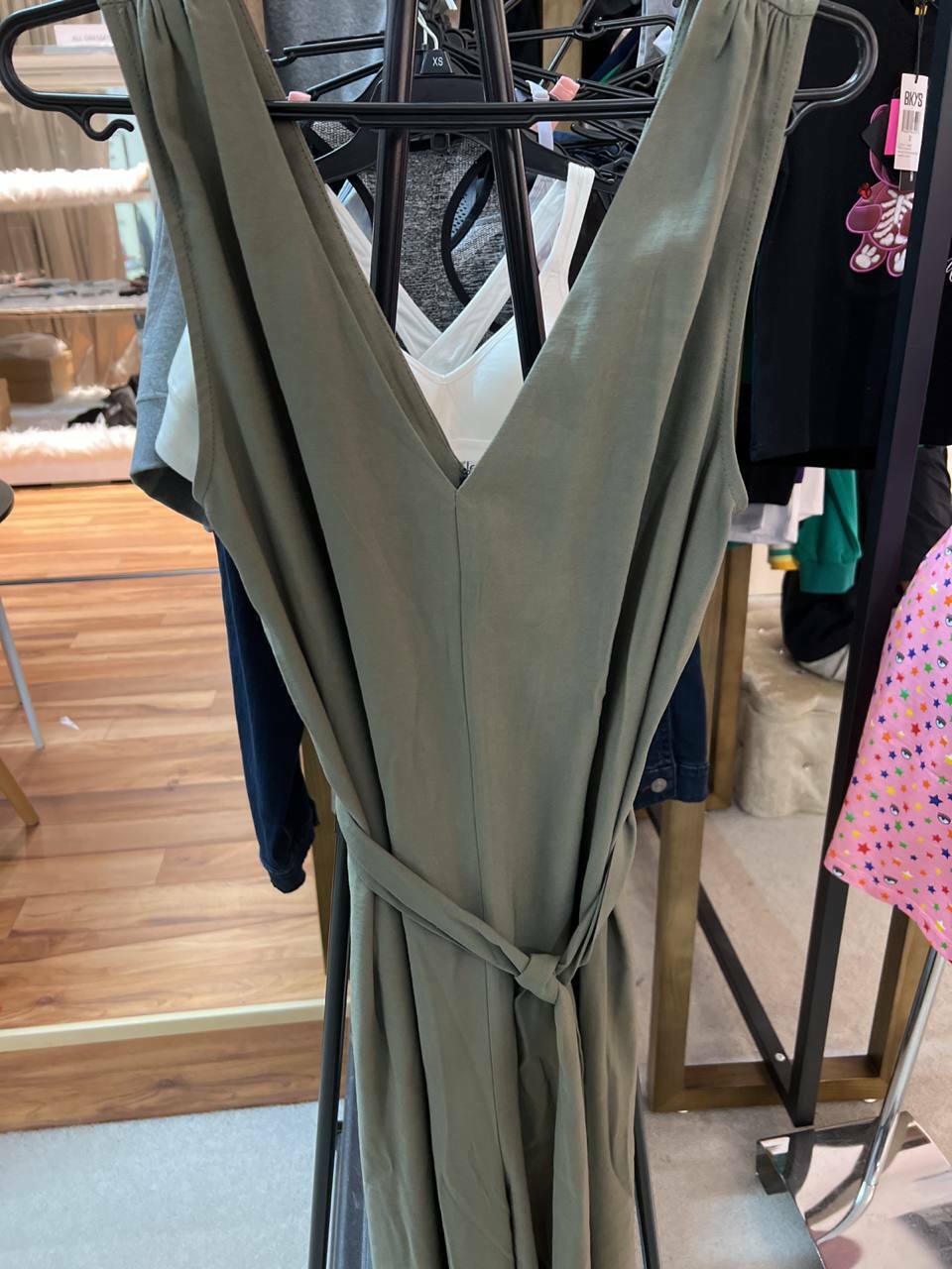 [S] CALVIN KLEIN SLEEVELESS JUMPSUIT,GREEN, 1880-4520-300, FINAL SALE (SCK70)
