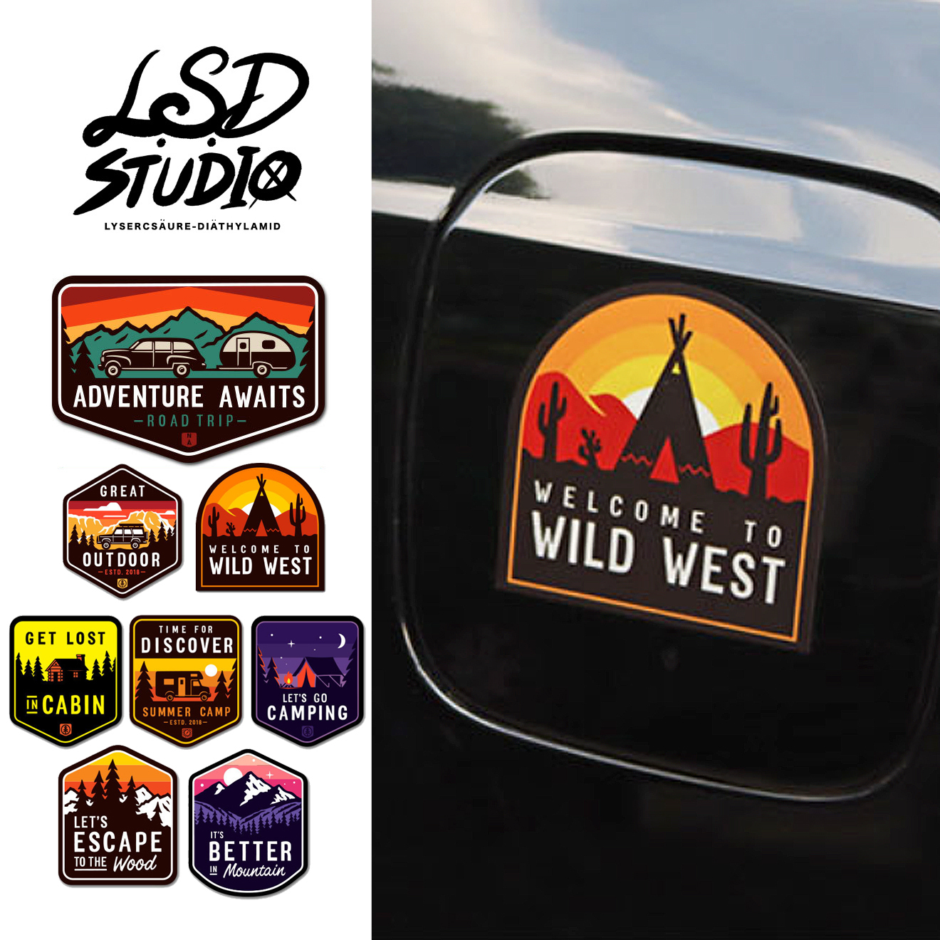 【STSK013】山系露營專用車貼組合