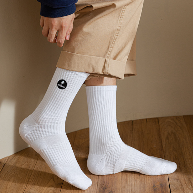 【SCLJ001】閃電刺繡毛巾底長襪