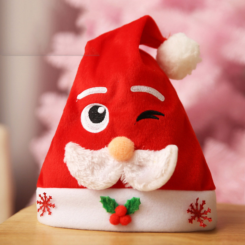 聖誕頭飾(聖誕帽式) 2.金絲絨老人臉（成人） (聖誕飾品 聖誕帽 party飾品 聖誕禮物 聖誕眼鏡 裝扮派對)