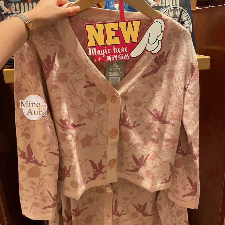 奇妙仙子 Tinker Bell 滿版圖案 針織毛線 短版 外套 小飛俠 彼得潘 Peter Pan -香港迪士尼樂園