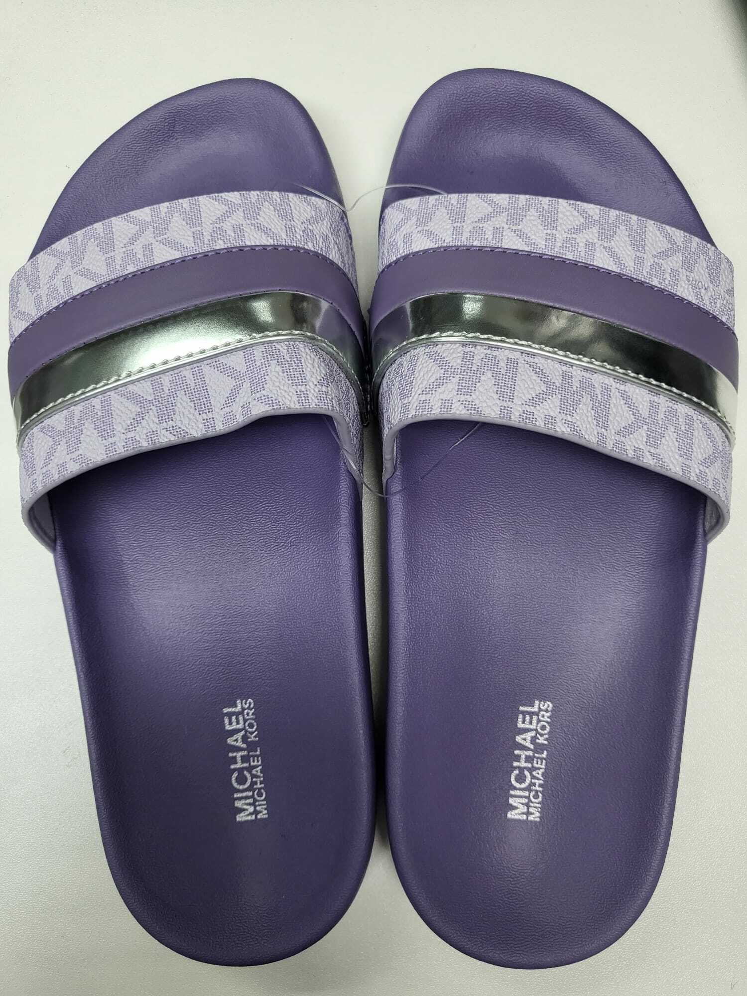[S] MICHAEL KORS BRANDY SLIDES LVNDR MIST, 49T1BDFA1B (SMK53)