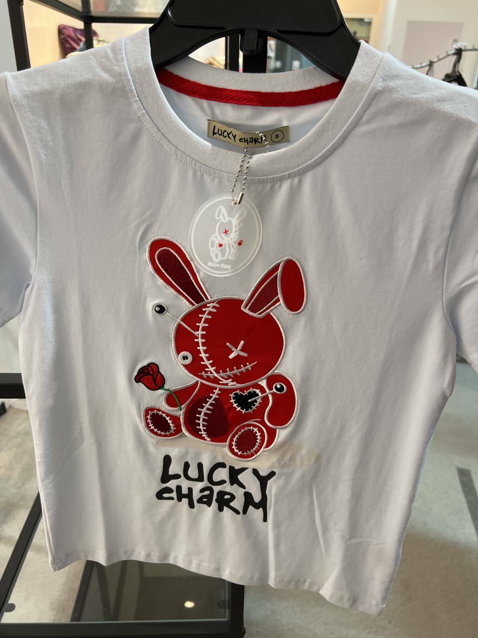 [S] LUCKY CHARM BKYS TSHIRT,WHITE/RED, T934B-WHITE/RED [FINAL SALE] (SLCM41)