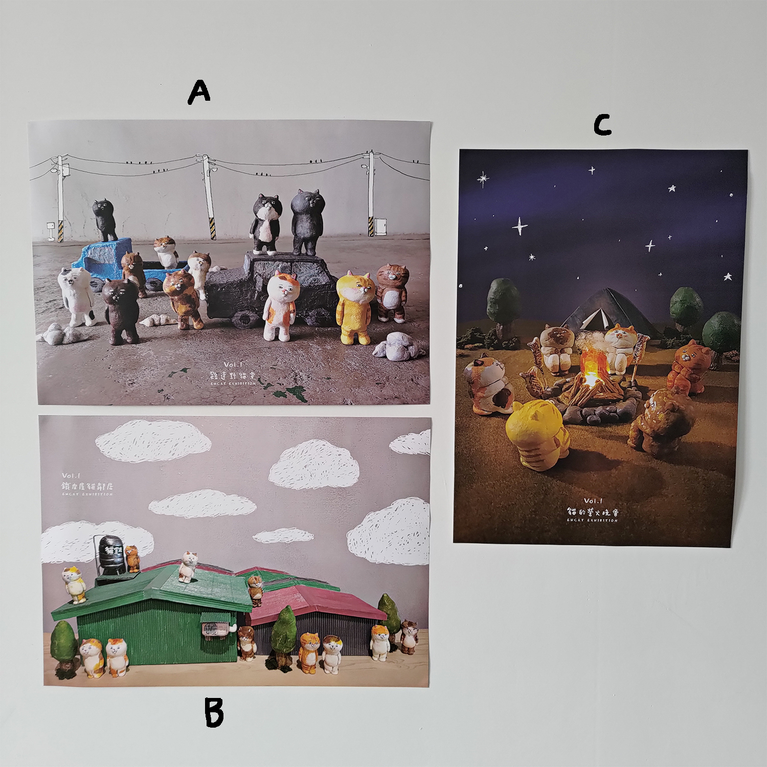 【ehcat貓室友】手作公仔海報 (附海報筒)