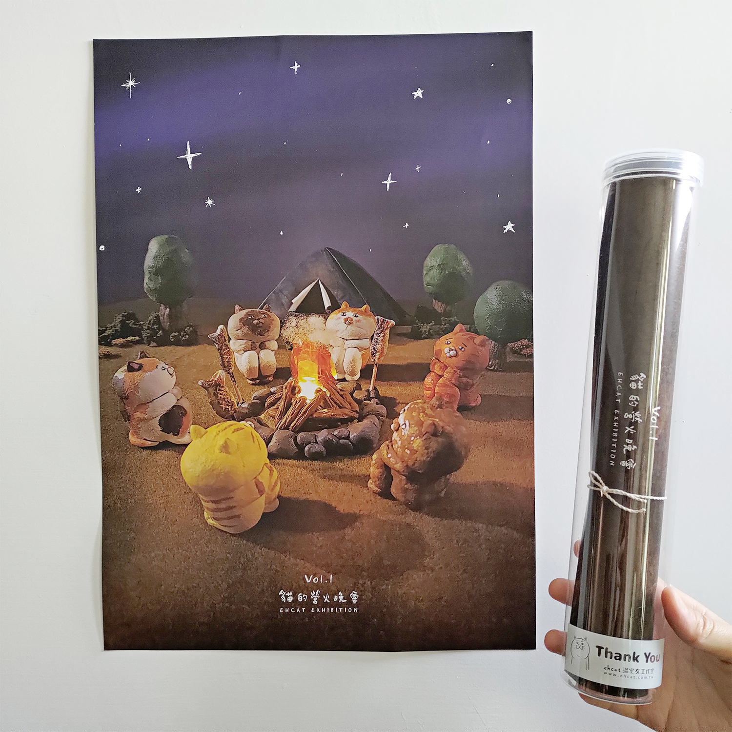 【ehcat貓室友】手作公仔海報 (附海報筒)