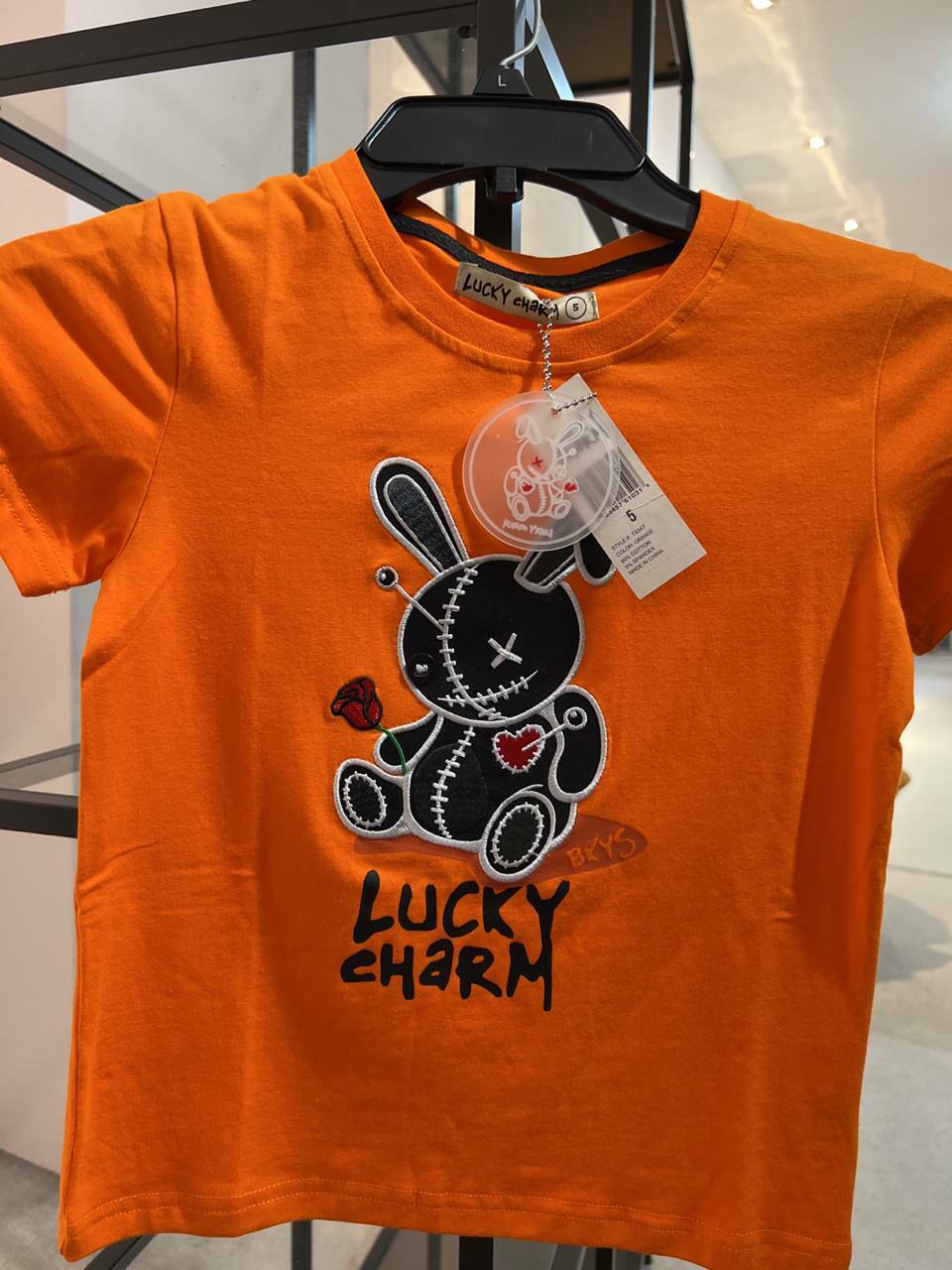 [S] LUCKY CHARM BLACK KEYS BOYS TEE,ORANGE, T934T-ORANGE [FINAL SALE] (SLCM46)