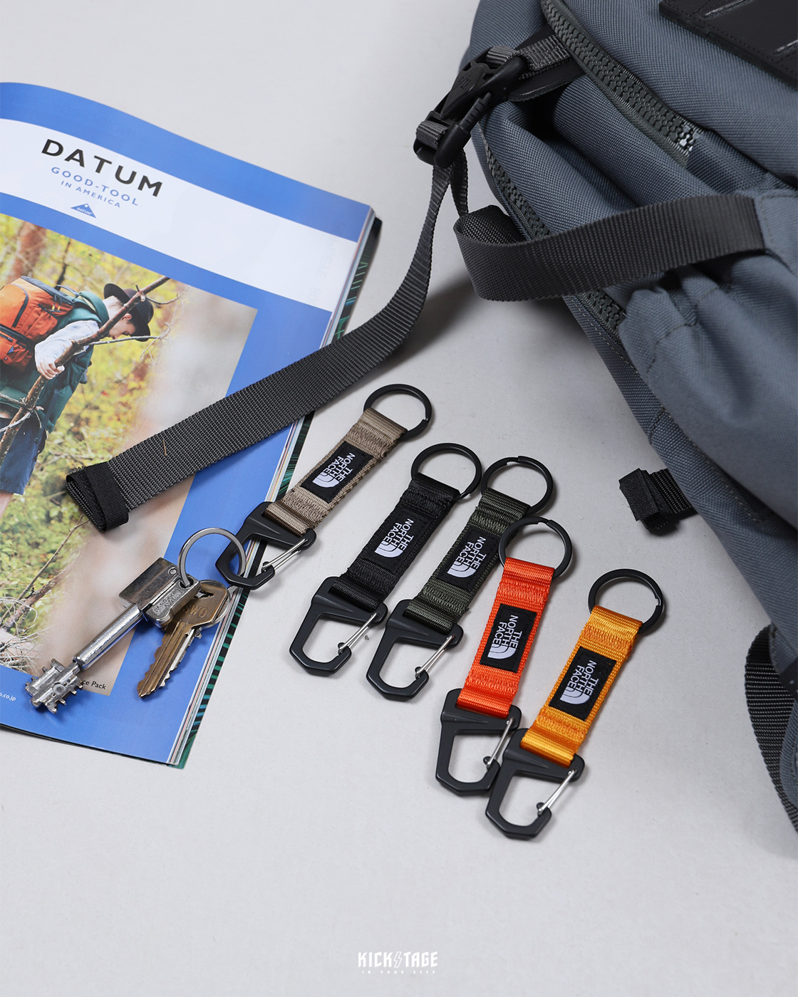 THE NORTH FACE TNF KEY KEEPER 黑色 沙色 墨綠色 橘色 黃色 鑰匙圈 鑰匙扣 登山扣 吊飾【NN32001】