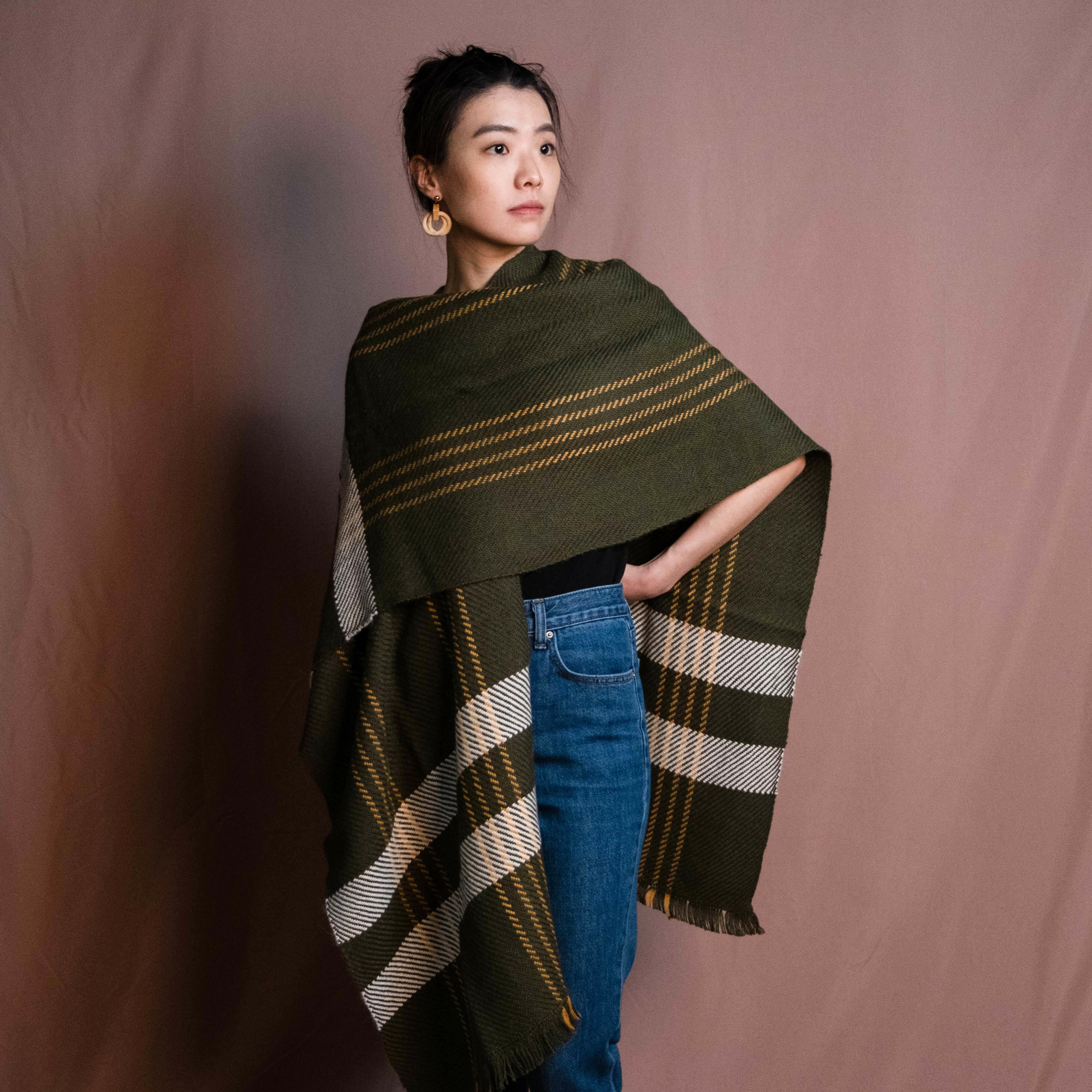 【限量】安地斯羊駝斗篷｜鷺草｜秘魯