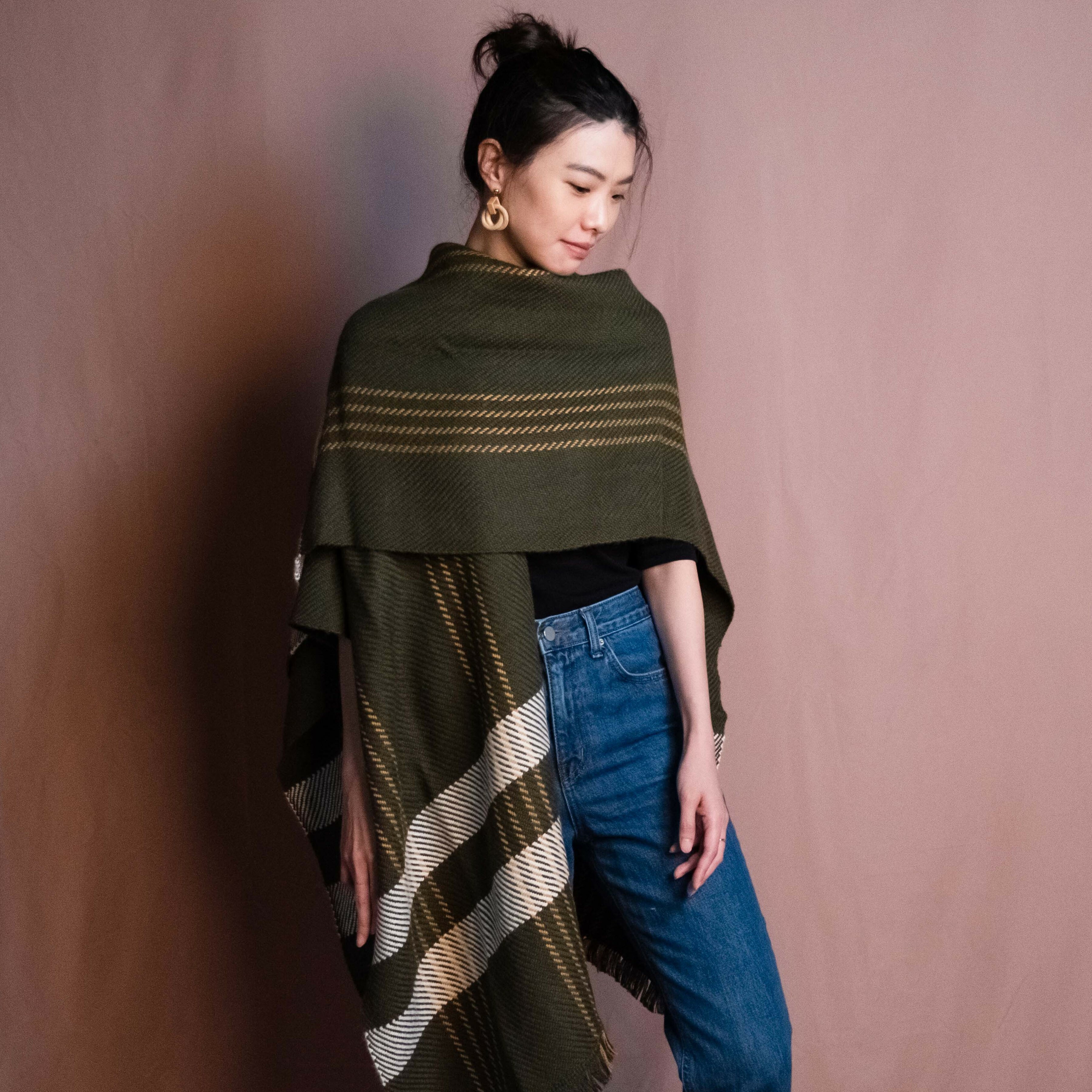 【限量】安地斯羊駝斗篷｜鷺草｜秘魯