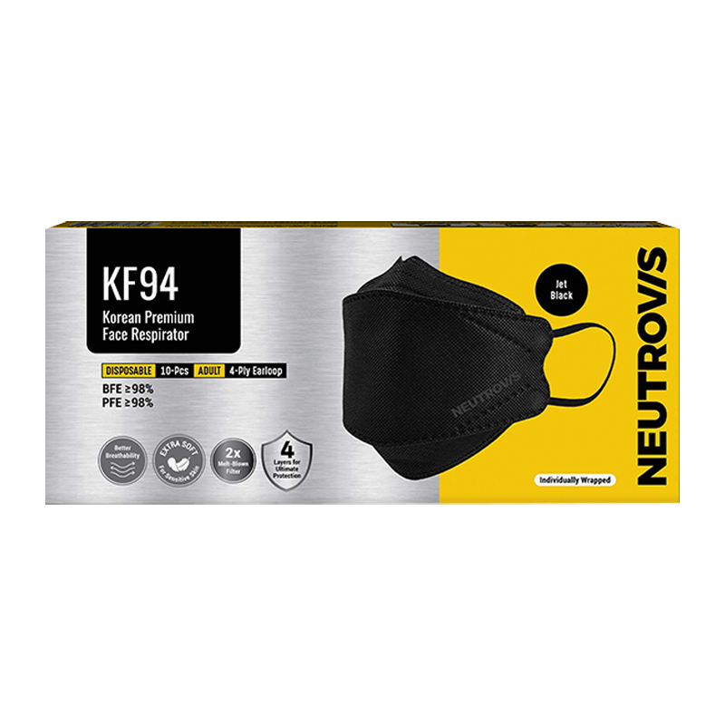 Neutrovis KF94 Korean Premium Face Respirator Jet Bla
