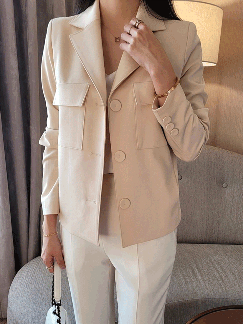 [現貨] 休閒翻蓋口袋外套 [ 2色 / Free ]