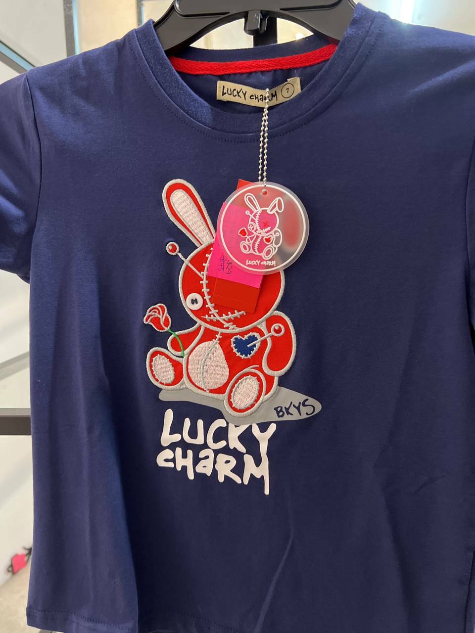 [S] LUCKY CHARM BLACK KEYS BOYS TEE,NAVY, T934T-NAVY [FINAL SALE] (SLCM52)