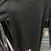 [S] KARL LAGERFELD FRENCH TERRY LOGO HEM DRESS,BLACK, L2AD7411-BLK (SKL358)