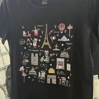 [S] KARL LAGERFELD WHIMSY PARIS LOGO TEE, BLACK, L1WH0021-BLK (SKL359)