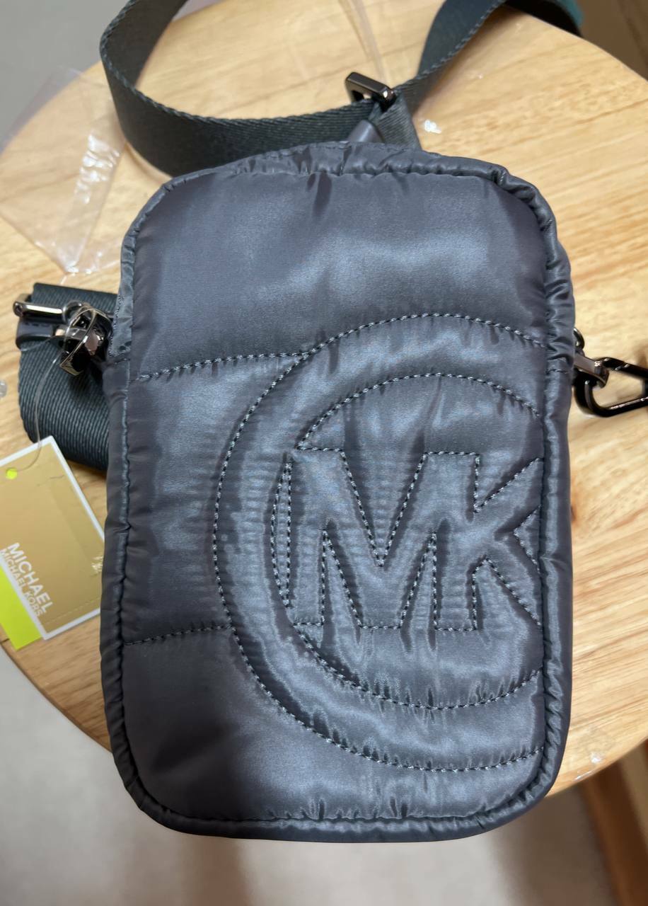 [S] MICHAEL KORS SPONGE PHONE CROSSBODY,HEATHER GREY, 194900680773 (SMK205)