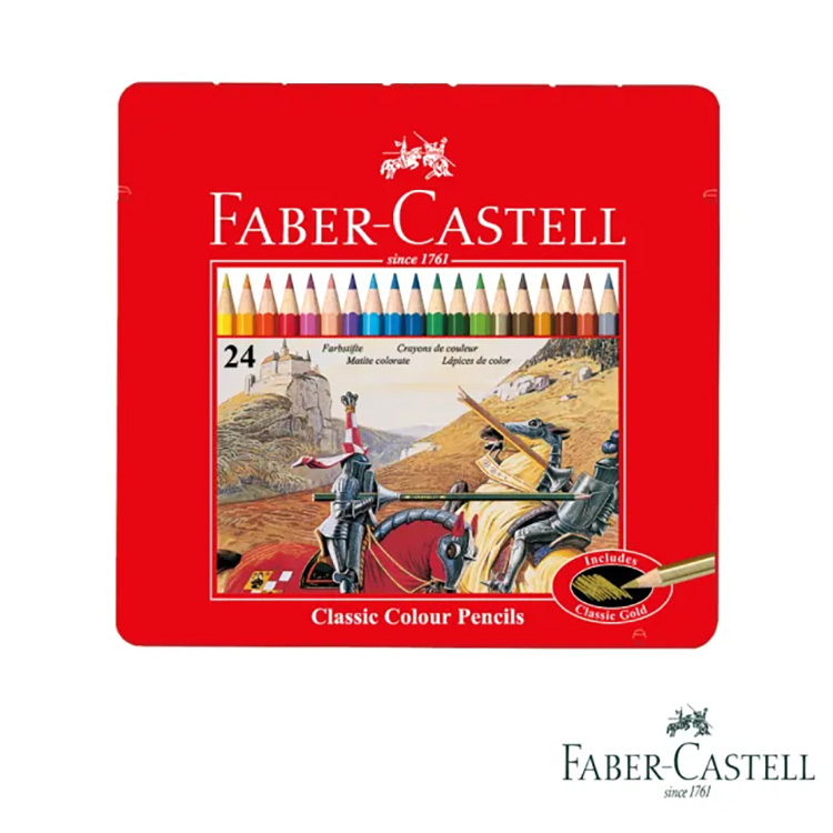 【FABER-CASTELL】24色油性彩色鉛筆 (鐵盒)