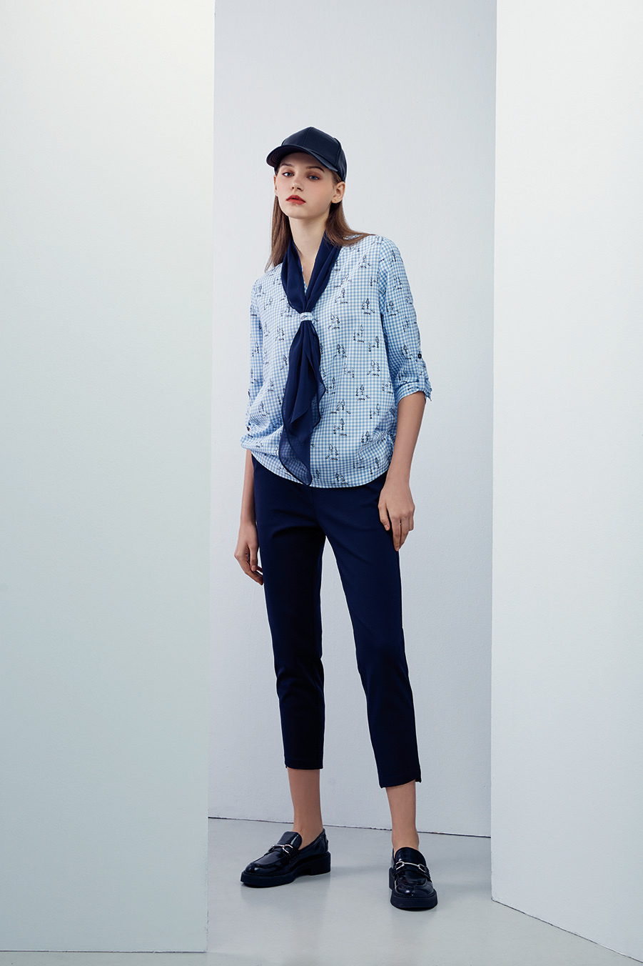 可愛塗鴉活動領巾兩穿造型上衣R6051