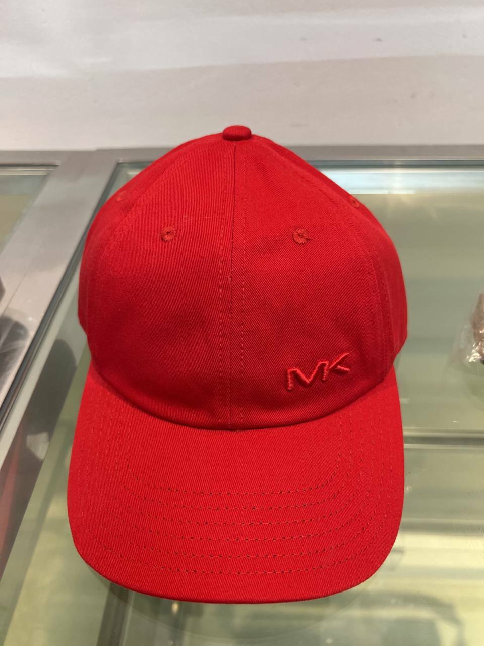 [S] MICHAEL KORS BALL CAP WITH RED MK EMBROIDERY LOGO,RED, SMK221 (SMK221)
