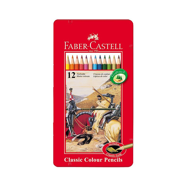 【FABER-CASTELL】12色油性彩色鉛筆 (鐵盒)
