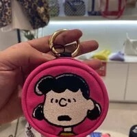 [S] LE.JUNEV SMALL BAG CHARM POUCH, HOT PINK, SLJV77 (SLJV77)
