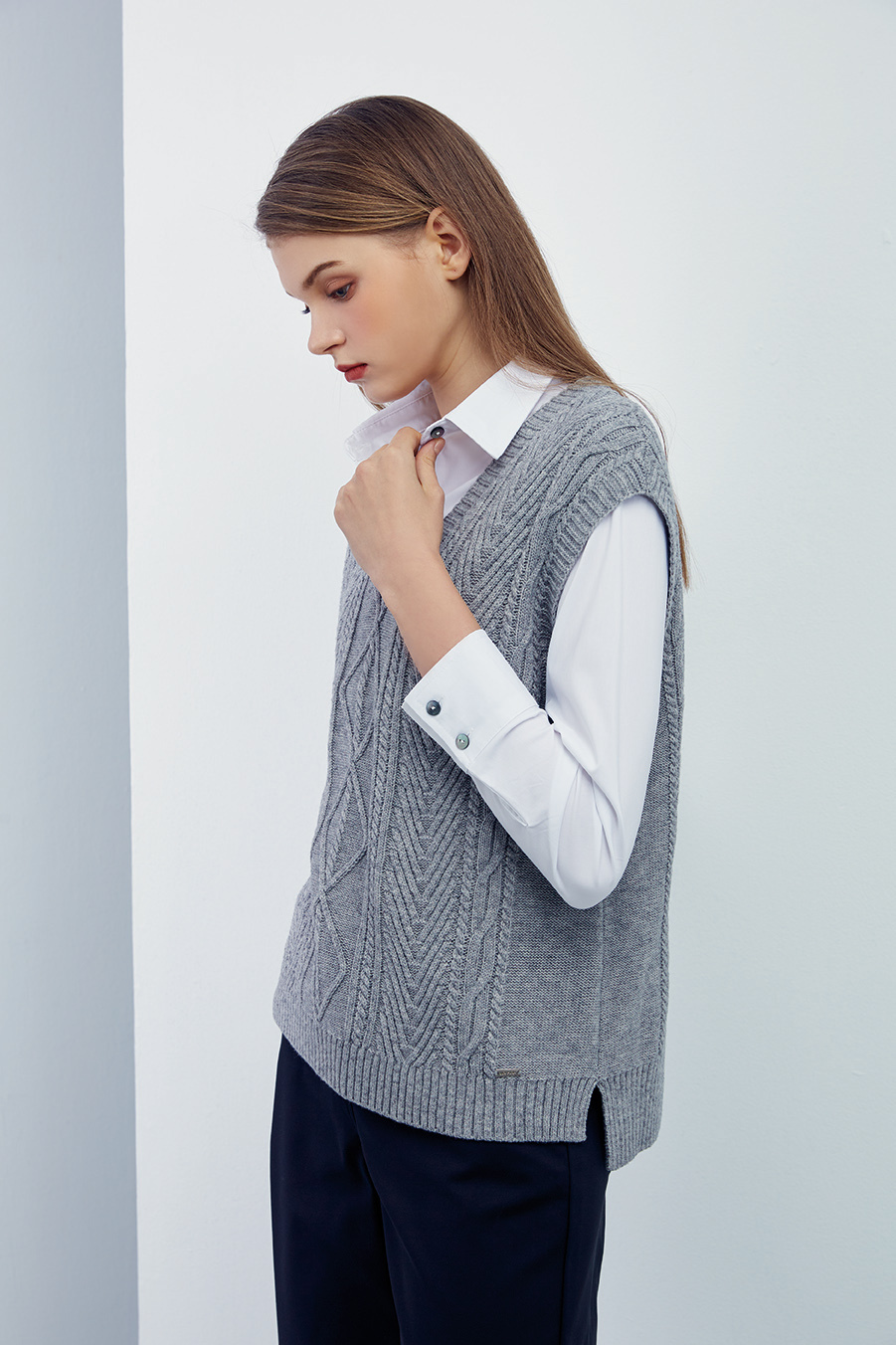 OL白色學院風氣質襯衫R6071