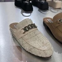 [S] STEVE MADDENRALLY POINTED MULE WITH SILVER CHAIN,BEIGE MULTI, RALL01S1-BEIGE MULTI (SSM41)