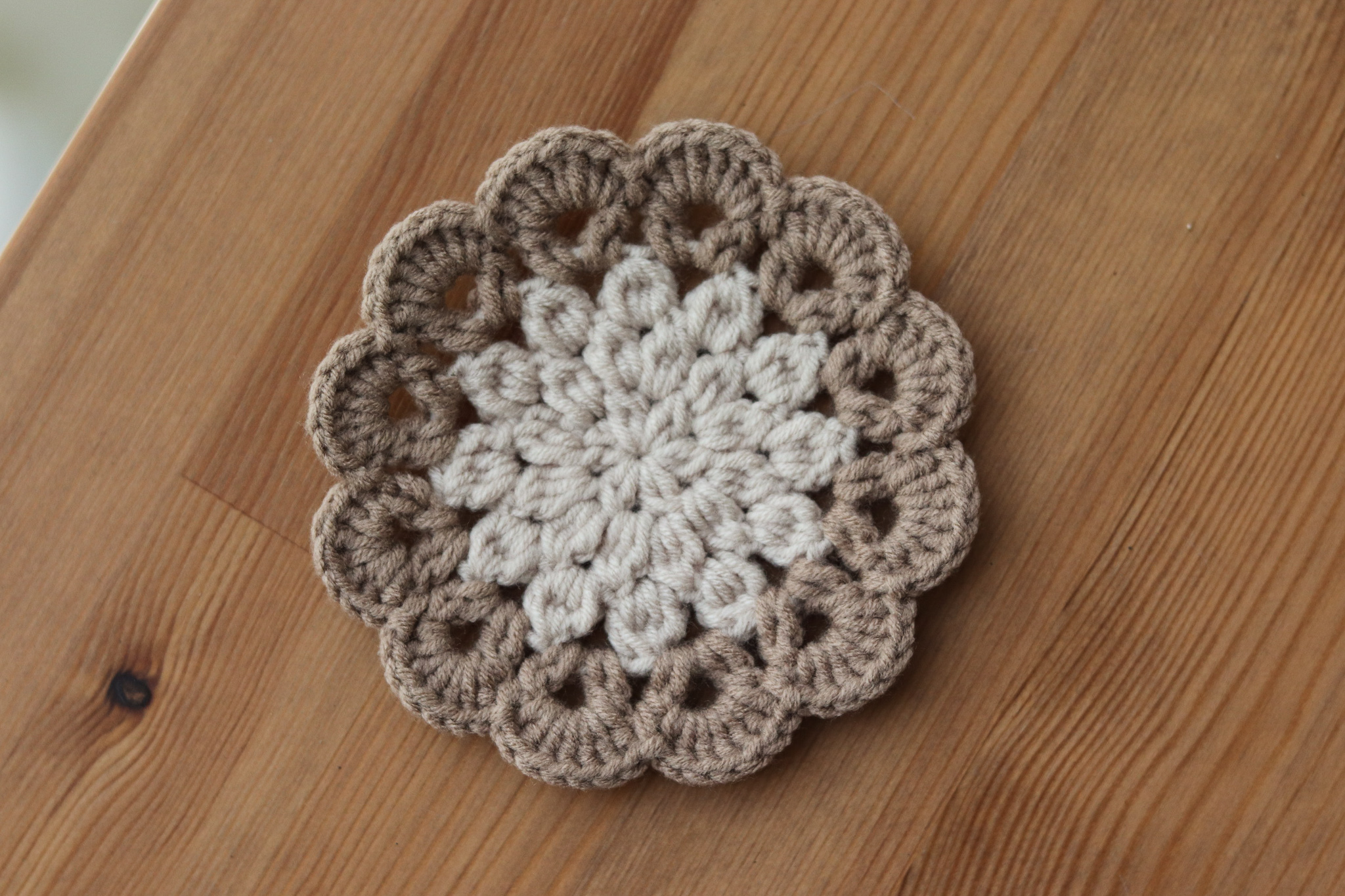 手工鉤織 牛奶棉 拼色杯墊