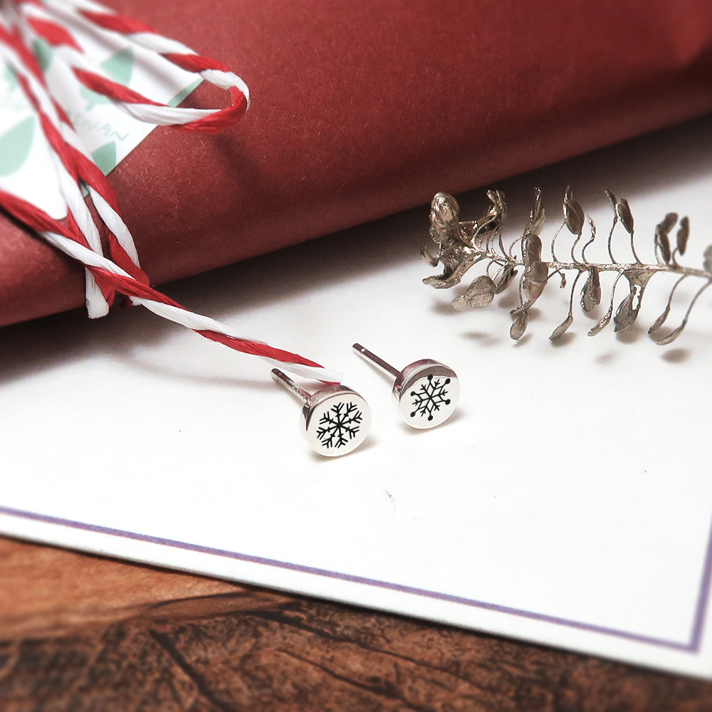 純銀雪花耳環 聖誕節必備 925純銀耳環