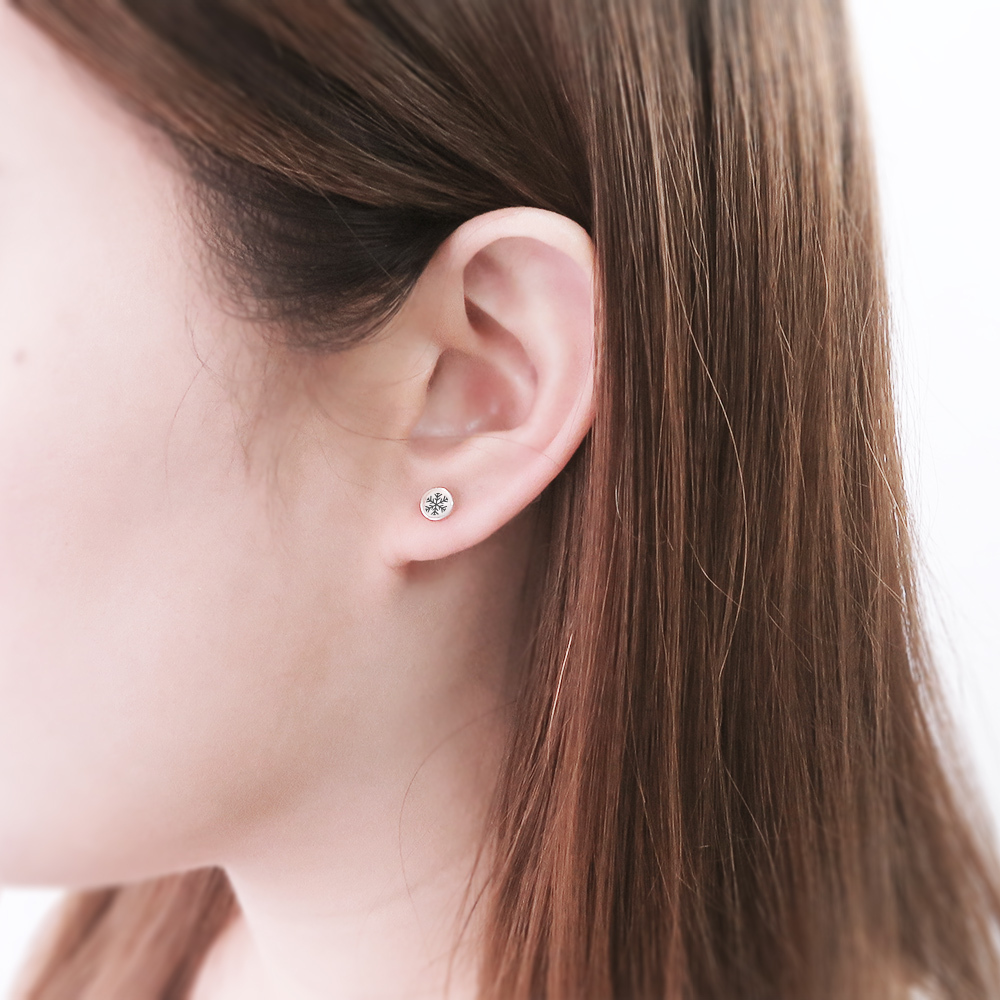純銀雪花耳環 聖誕節必備 925純銀耳環