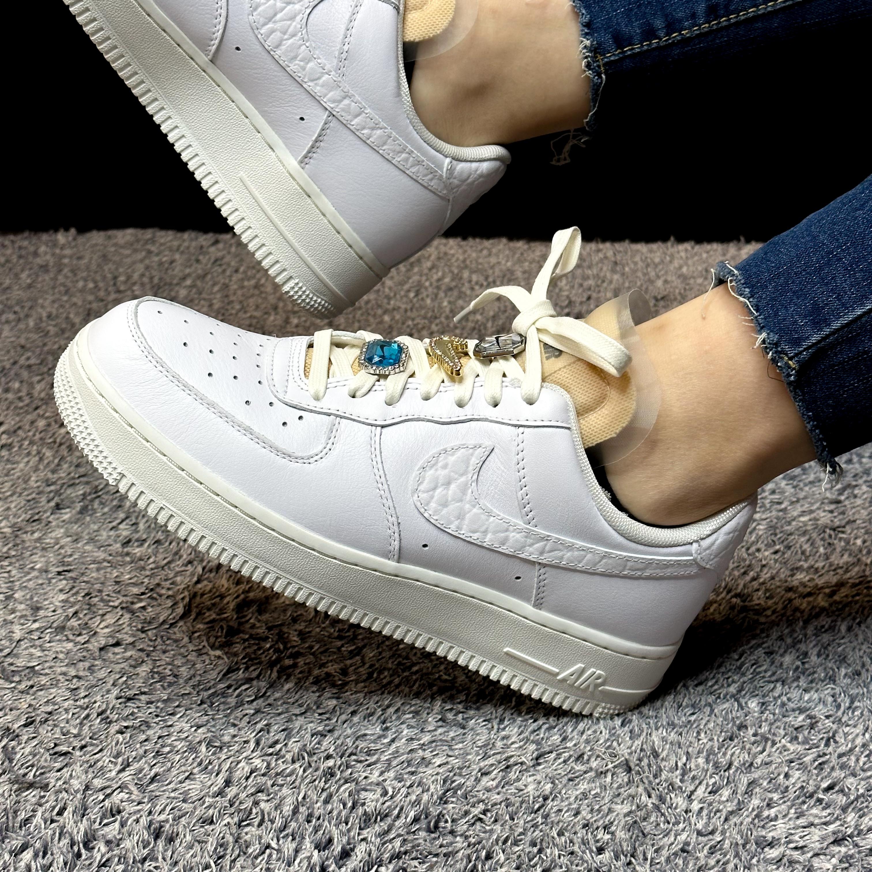 NIKE AIR FORCE 1'07 LX 全白寶石小白鞋鱷魚壓紋解構鞋舌AF1 CZ8101-1